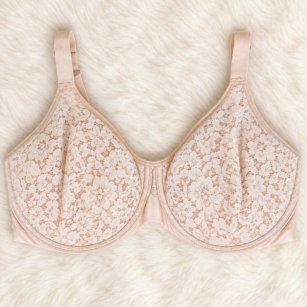 Chantelle Norah 13F1 Underwire Bra Nude Blush Lace Molded Full Coverage Everyday